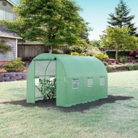 Sera tip tunel de gradina structura din otel 3.5x2x2m - Verde