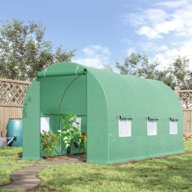 Sera tip tunel de gradina structura din otel 4,5x2x2 m - Verde