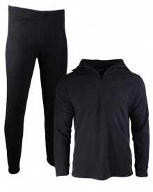 Set polartec cu guler - Negru