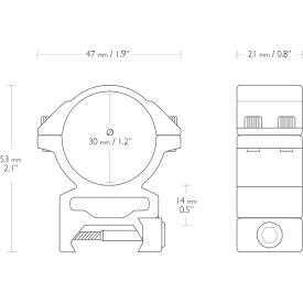 Set Ring Hawke High 30MM Pt Sina Weaver