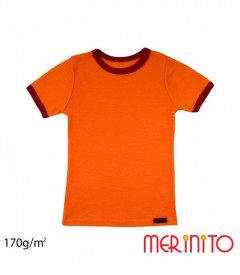 Tricou copii Merinito 170g 100% lana merinos - Portocaliu
