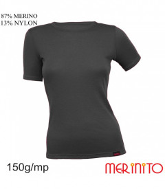 Tricou dama Merinito 150g 87% lana merinos 13% nylon - Gri