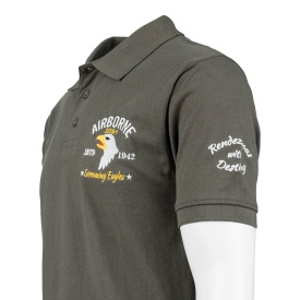 Tricou polo 101st Airborne Ecreaming Eagles - Oliv