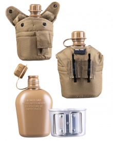 Bidon de apa US Style cupa aluminiu - Coyote