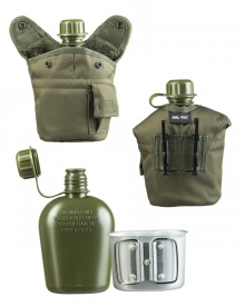 Bidon de apa US Style cupa aluminiu - Oliv
