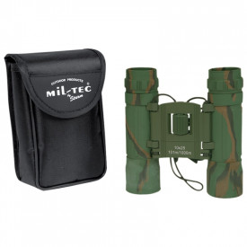 Binoclu Mil-Tec pliabil 10x25 - camuflaj Woodland