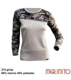 Bluza dama Merinito 215g Mesh lana merinos - Gri