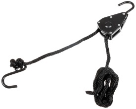Cordelina 9 mm lungime 2 metri cu chinga de ancorare si clichet - Negru