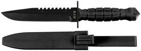 Cutit combat Storm cu maner din plastic si teaca - Negru