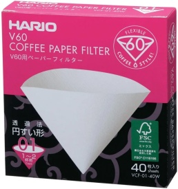 Filtre hartie dripper V60 Hario 01 - cutie 40 buc