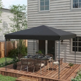 Foisor Pliabil de 3.6 x 3.6 m cu extindere de marchize duble - Negru