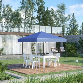 Foisor pliabil impermeabil Outsunny cu franghii si cuie incluse 2.45 x 2.45 x 2.45 m - Albastru