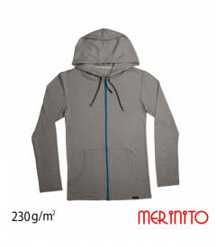 Hanorac barbati Merinito 100% lana merinos - Gri/Albastru