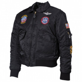 Jacheta pilot cu patch-uri pentru copii - Black