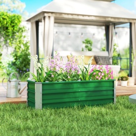 Jardiniera de exterior fara baza cu margini rotunjite 125 x 47 x 40 cm - Verde