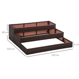 Jardiniera din ratan cu 3 niveluri pentru plante120x120x40cm