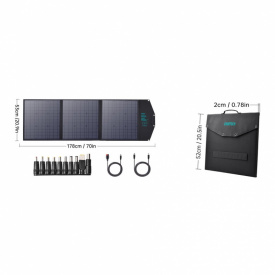 Panou solar pliabil, camping, pescuit, drumetii de 120W, 1 X USB TYPE C / 2 X USB TYPE A SI IESIRE DC, PS-120-3