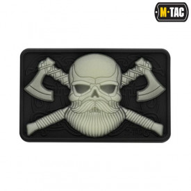 Patch bearded skull 3D PVC - Fosforescent
