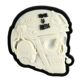 Patch naszywka War is Hell 3D PVC - Alb