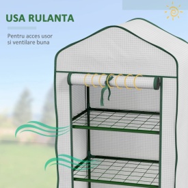 Sera pentru balcon si terasa din otel si PE 59x39x127 cm - Alb