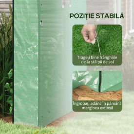 Sera tip tunel de gradina structura din otel 1,8x1,8x2 m - Verde