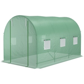 Sera tip tunel de gradina structura din otel 3.5x2x2m - Verde
