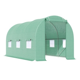 Sera tip tunel de gradina structura din otel 4,5x2x2 m - Verde