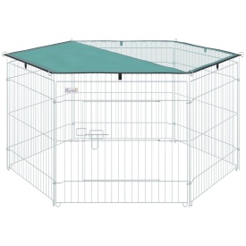 Tarc modular pentru animale cu acoperis impermeabil 59x60cm - Argintiu
