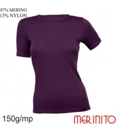 Tricou dama Merinito 150g 87% lana merinos 13% nylon - Grape Purple