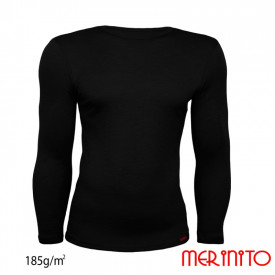 Bluza barbati Merinito 185g 100% lana merinos - Negru