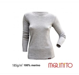 Bluza dama Merinito 185g 100% lana merinos - Gri