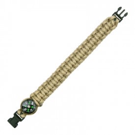 Bratara paracord cu busola 8 inch - Coyote