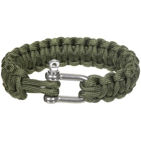 Bratara paracord cu inel metalic - Oliv
