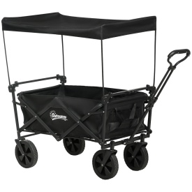 Carucior pliabil pentru exterior cu copertina detasabila - Negru
