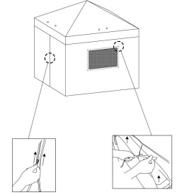Cort pliabil pop-up 3x3 m cu 4 panouri si 2 ferestre din plasa inaltime reglabila impermeabil si anti-UV - Alb