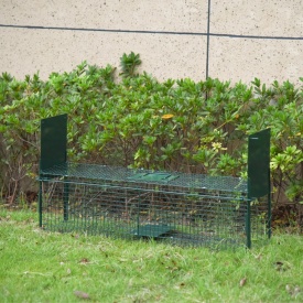 Cusca capcana pentru animale cu usa dubla 100x25x28 cm - Verde