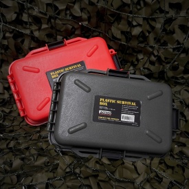 Cutie impermeabila plastic pentru supravietuire Fosco - 25 x 17.5 x 7.9 cm - Negru