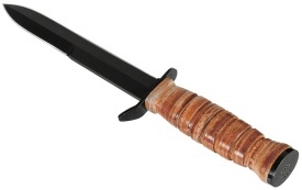 Cutit de lupta M3 maner din piele teaca M6 din piele Repro - Maro