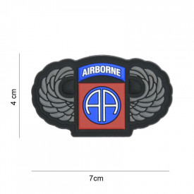 Emblema 3D PVC 82nd Airborne silver wings