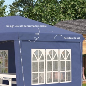Foisor de gradina 6 x 3 m reglabil in Inaltime - Albastru