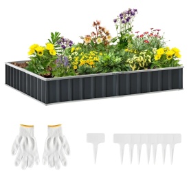 Jardiniera de exterior fara baza 258x90x30 cm - Gri