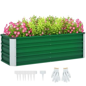 Jardiniera de exterior fara baza cu margini rotunjite 125 x 47 x 40 cm - Verde