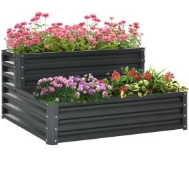 Jardiniera inaltata cu 2 rafturi pentru plante 120x101x58cm