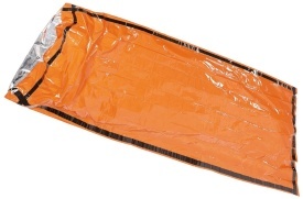 Kit de urgenta tip sac de dormit cu interior acoperit cu aluminiu - Portocaliu