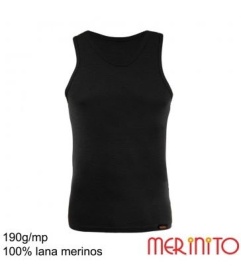 Maiou barbati Merinito 190/210g lana merinos - Negru