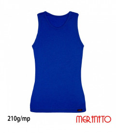 Maiou dama Merinito Rib Pointelle 100% lana merinos - Albastru