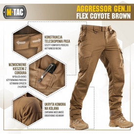 Pantaloni Aggressor Gen II Flex - Coyote