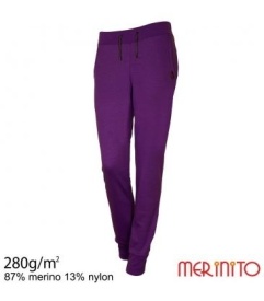 Pantaloni dama Merinito Jogger 280g lana merinos - Mov