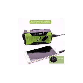 Radio Pyramid, pentru cutremure, inundatii, furtuni,calamitati naturale, cutremure, camping, pescuit , cu dinam si lanterna MD-090-GREEN