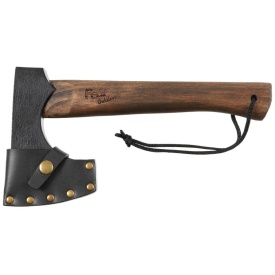Topor Viking cu maner din lemn si husa din piele Fox